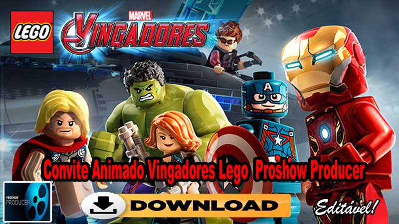 Convite Animado Vingadores Lego Proshow Producer